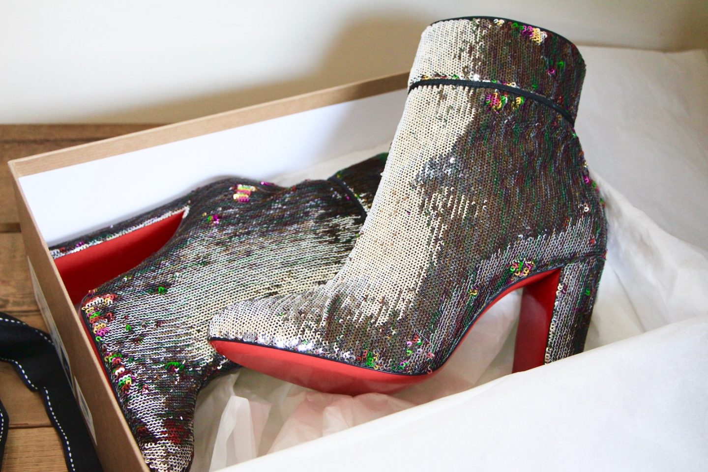 Christian louboutin sale glitter boots